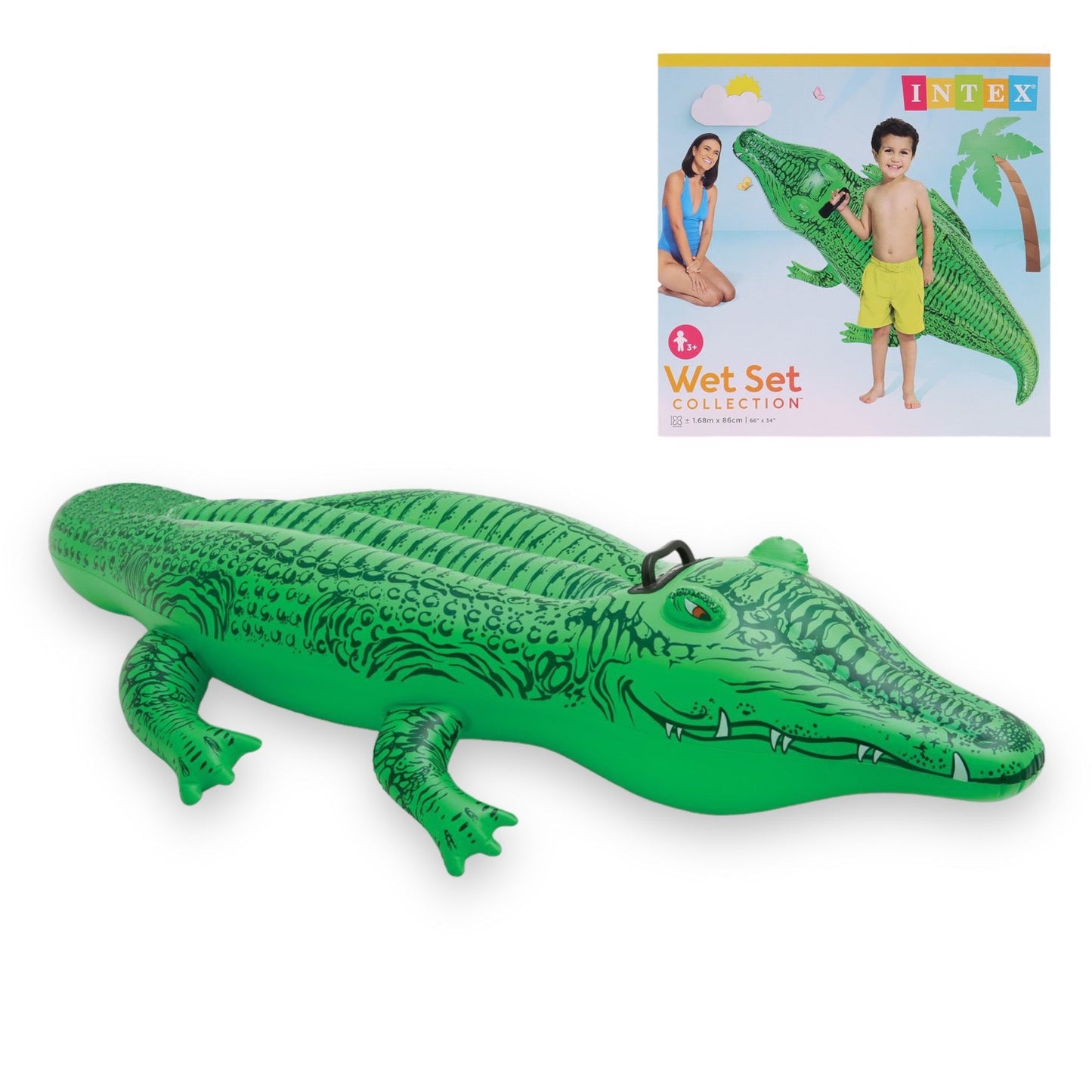 Timmy Toys - AC007 - Intex Blow Up Crocodile - Green - 168x86cm - 1 Piece