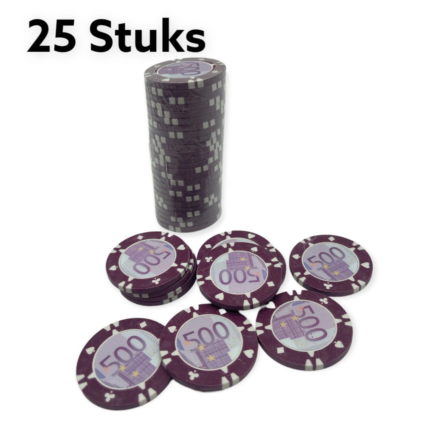 Timmy Toys - Poker Chips - € Money - 25pcs- 6 Models - 1 Piece