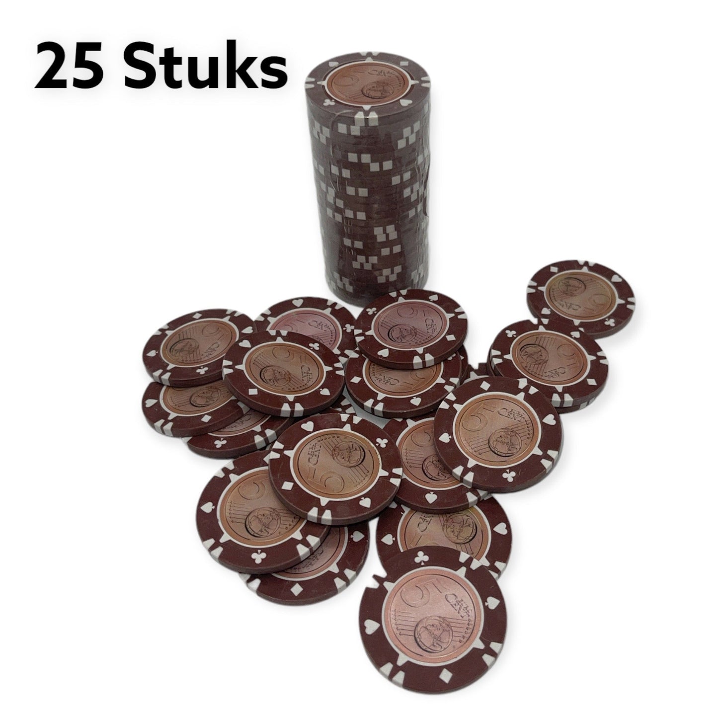 Timmy Toys - Poker Chips - € Money - 25pcs- 6 Models - 1 Piece