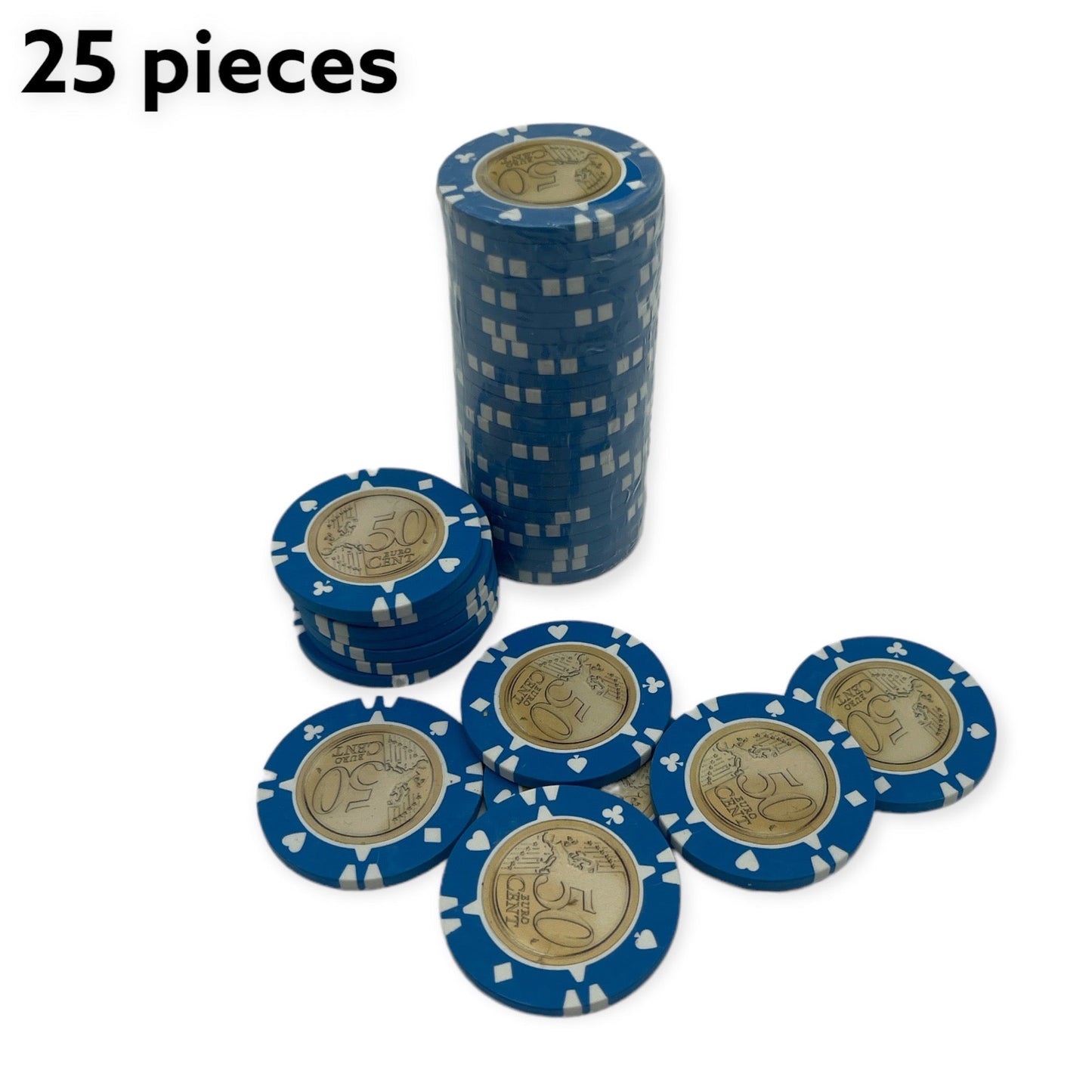 Timmy Toys - Poker Chips - € Money - 25pcs- 6 Models - 1 Piece