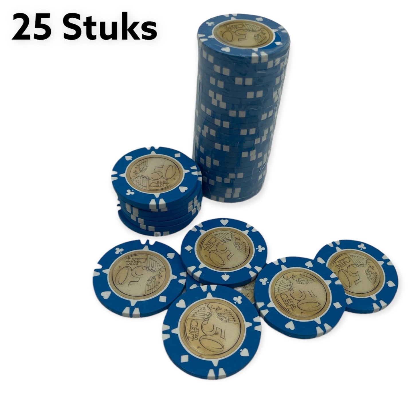 Timmy Toys - Poker Chips - € Money - 25pcs- 6 Models - 1 Piece