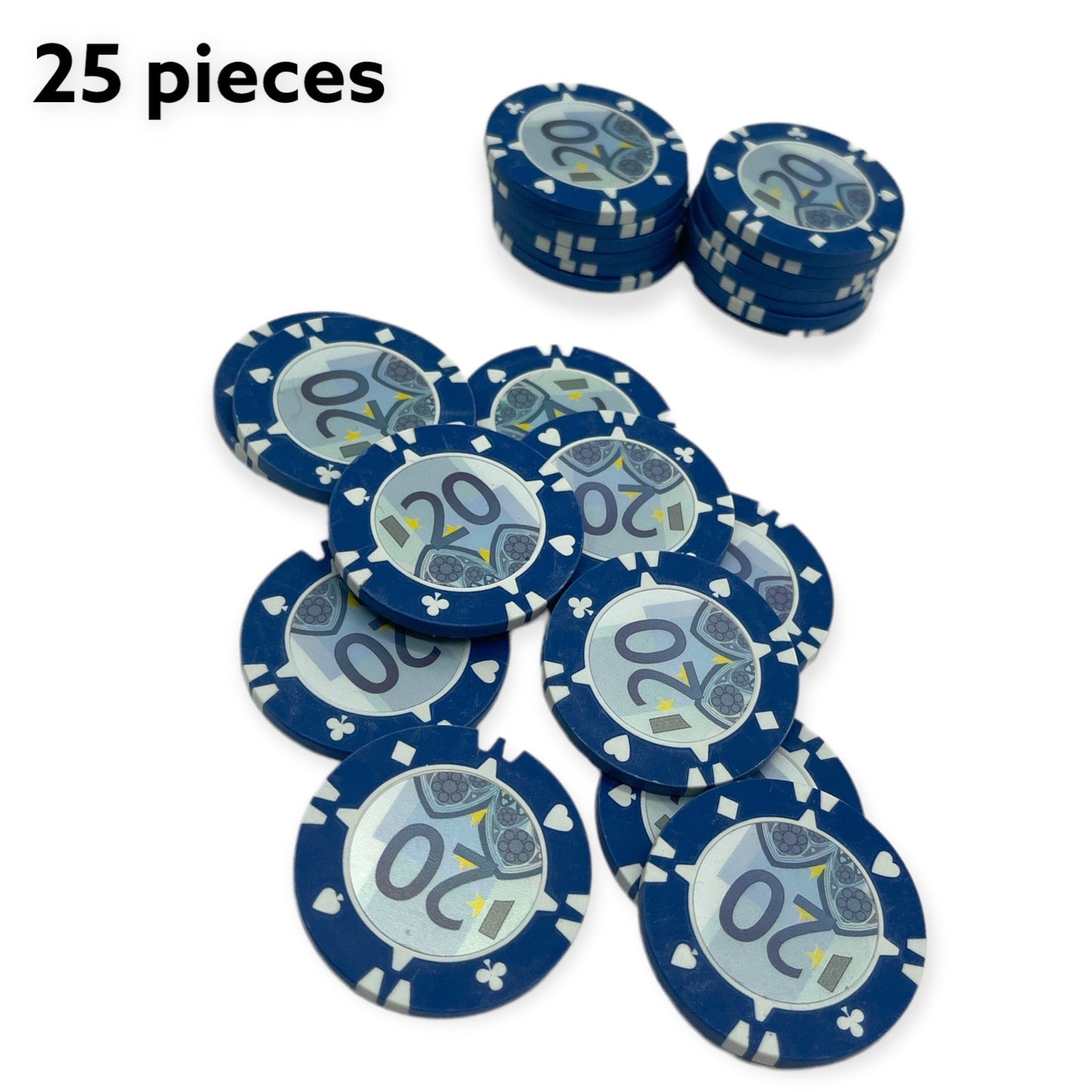 Timmy Toys - Poker Chips - € Money - 25pcs- 6 Models - 1 Piece