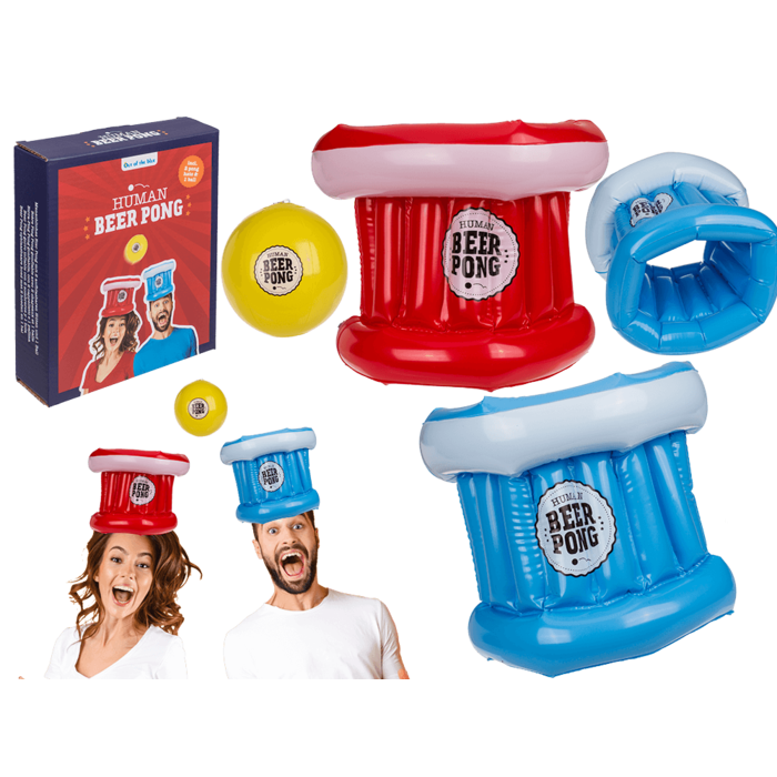 Timmy Toys- B036 - Human Beer Pong Hats 2pcs - Red & Blue - 1 Piece