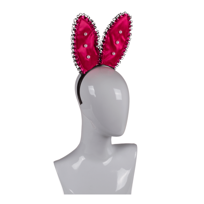 Kinky Pleasure - OB015 - Bunny Ears Tiara XXL With Pearls - Pink - 1 Piece