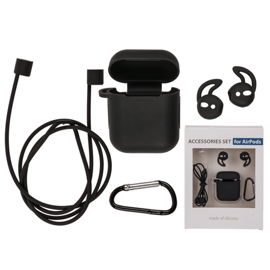 Timmy Toys - B003 - Airpods Strap And Case Set 5pcs - Black - 1 Piece