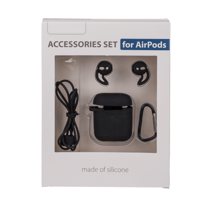Timmy Toys - B003 - Airpods Strap And Case Set 5pcs - Black - 1 Piece